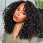 Ladoux HD 13x6 Kinky Curly Lace Front Wigs for Women 12A Brazilian Human Hair 180% Density Pre Plucked With Baby Hair Transparent Lace Frontal Wigs 18Inch Kinky Curly Wigs