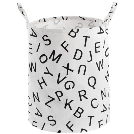 TECHMILLY Large Storage Basket for Girls and Boys, Collapsible Laundry Hamper with Long Handles, Toy Bins for Nursery, Kids Room Dcor