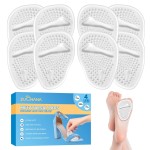 ZUCNANA Metatarsal Pads for Women - Soft Gel High Heel Insoles, 4 Pairs, Non-Slip Design, Instant Foot Pain Relief, Self-Sticking Back, Fits All Feet Sizes