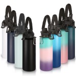 Volhoply Insulated Water Bottles Bulk 8 Pack, 40 oz Steel Sports Bottle with Paracord Handle & Spout Lid, Double Wall Vacuum Water Cups with Wide Mouth,Reusable Large Water jug(Eight Color,8 Set)