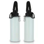 Volhoply Insulated Water Bottles Bulk 2 Pack, 40 oz Stainless Steel Bottle with Paracord Handle & Spout Lid, Double Walled Metal Water Cups with Wide Mouth, Reusable Big jug for Adults(Fog,2 Set)