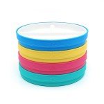Elk and Friends Kids 6.7 Porcelain Divided Plates with Silicone Sleeves | Suitable for Babies/Kids/Toddlers | Microwave & Dishwasher Safe | Non Slip | Snack Dishes