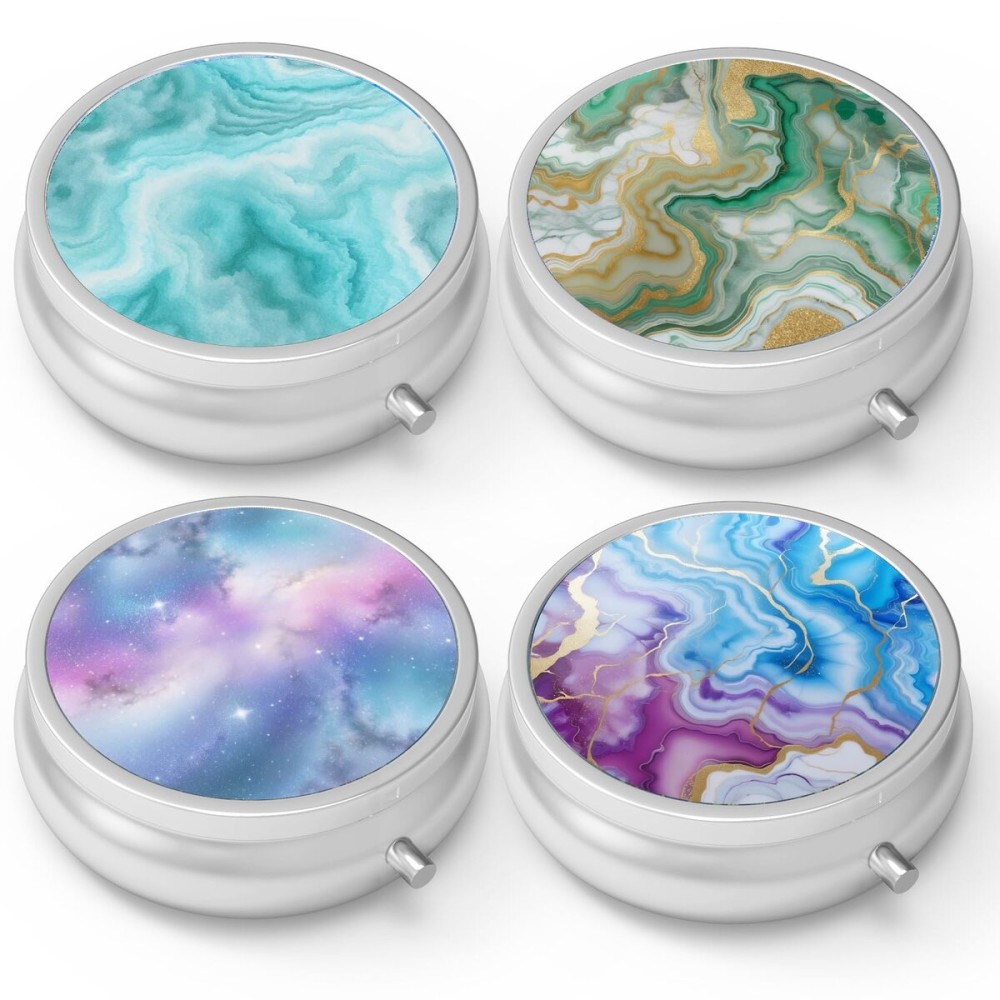 Pill Box 3 Compartment Small Pill Case,Portable for Pocket or Purse Pill Organizer Pill Container Holder to Hold Vitamins, Medication, Fish Oil and Supplements(4PCS)