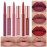 BestLand 6Pcs Matte Liquid Lipstick and Lip Liner Set, Non-Stick Cup Not Fade Waterproof 24 Hour Lip Gloss Nude Brown Lip Liner Pencil for Women, labiales mate 24 horas originales (Set B)