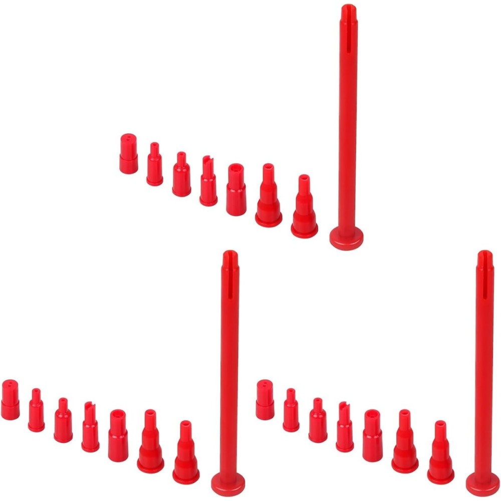 Semlos Butane Tank Adapter - Butane Nozzle - Lighter and Torch Refill or Release Adaptor, Gas Refill Adapter for All Nozzle\'s Gas Tank, Torch, Lighter (Red)