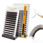 NAGARAKU W Eyelash Extension 3D Volume Premade 0.07mm D curl 8-15mm mix Faux Mink Dark Brown Cluster Easy Fanning yy Eye Lashes