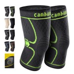 CAMBIVO 2 Pack Knee Brace, Knee Compression Sleeve for Men and Women, Knee Support for Running, Workout, Gym, Hiking, Sports (Green,Large)