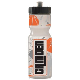 50 Strong 22oz Kids Personalized Basketball Squeeze Water Bottle - BPA-Free with Pull Top Cap - Durable & Reusable for School, Boys & Girls - Made in USA - Custom Name, Team or Number