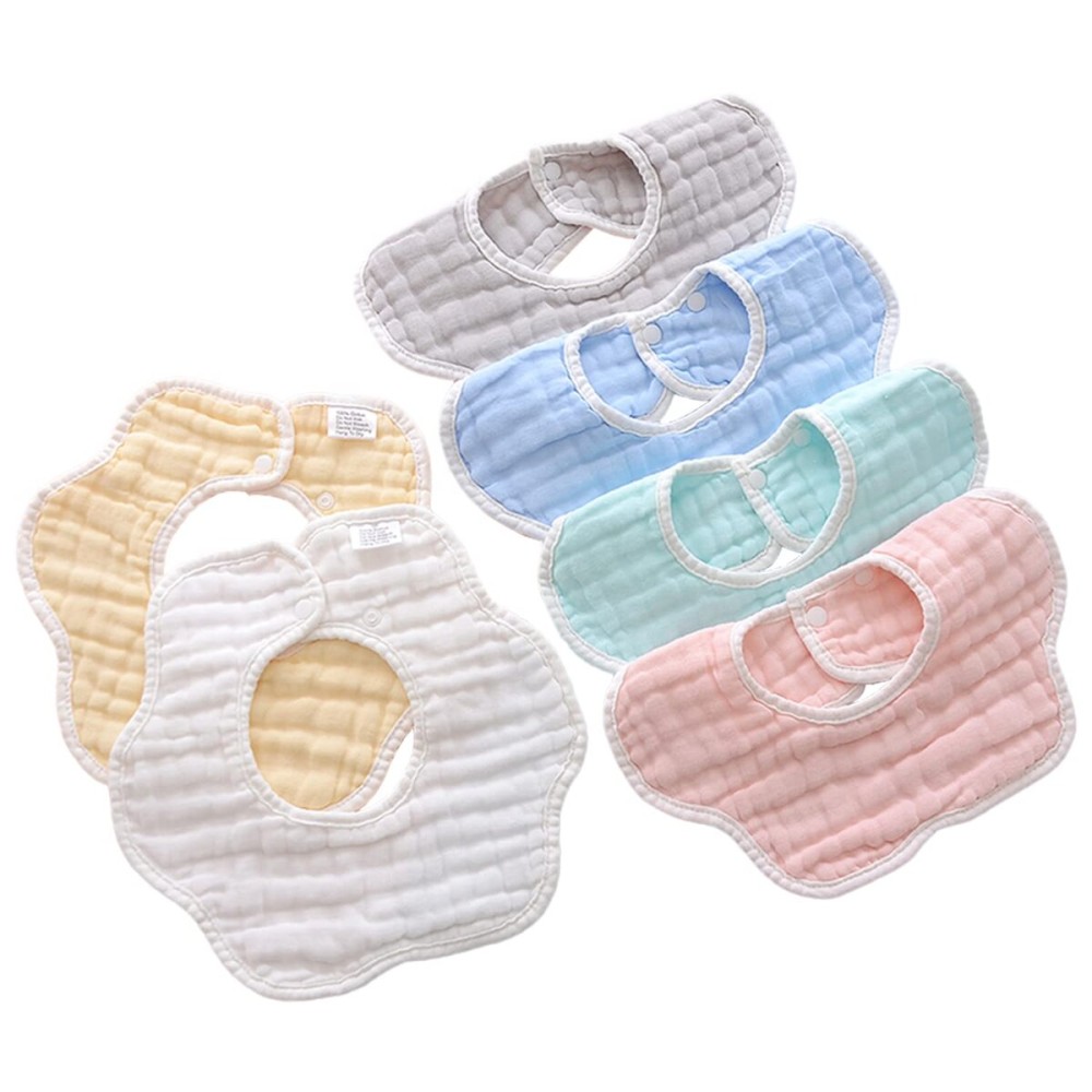 DOSMINE Muslin Baby Bibs for Drooling and Teething Newborn Drool Bibs for Baby Girl Boy (Sunny Yellow)
