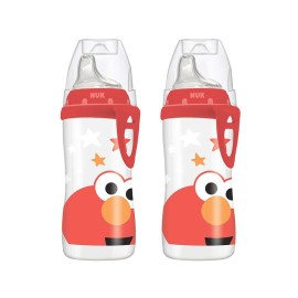 NUK Elmo Active Cup, 10oz, 2 Pack - BPA Free, Spill Proof Sippy Cup