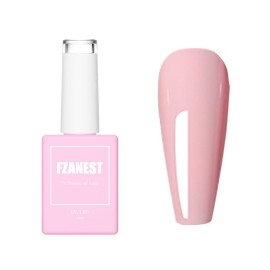 FZANEST Pastel Gel Nail Polish,15ml Baby Pink Spring Summer Color Soak Off UV Light Cure Gel Polish Soft Candy Nail Art DIY Home D27
