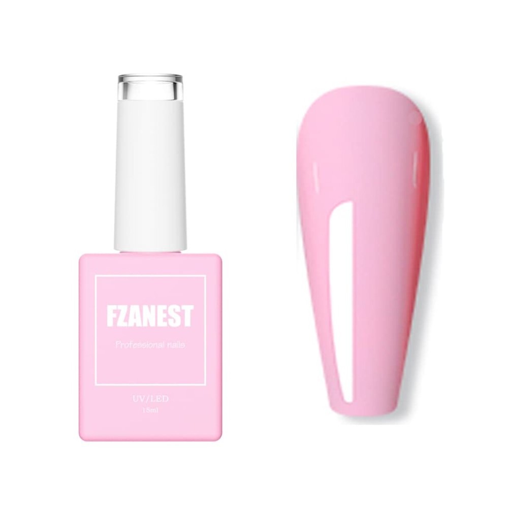 FZANEST Pastel Gel Nail Polish,15ml Light Pink Gel Polish Spring Summer Color Soak Off LED UV Soft Candy Nail Art DIY D29