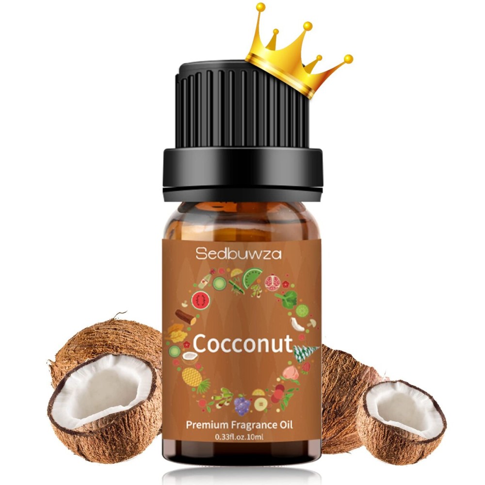 Sedbuwza Coconut Essential Oil, Pure Organic Coconut Fragrance Oil for Diffuser, Humidifier, Soap, Candle, Perfume