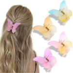 ATODEN Butterfly Hair Accessories: Claw Clips for Thin to Medium Hair, Matte Jaw Clamps, Cute Butterflies for Girls\' Birthday Gifts