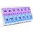 Sukuos AM PM Weekly 7 Day Pill Organizer, 2 Times A Day Pill Box with Arthritis Friendly Push Button, Medicine Cases for Vitamin/Fish Oil/Supplements, Easy to Clean (Purple&Blue)