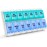 Sukuos AM PM Weekly 7 Day Pill Organizer, 2 Times A Day Pill Box with Arthritis Friendly Push Button, Medicine Cases for Vitamin/Fish Oil/Supplements, Easy to Clean (Cyan&Blue)