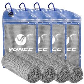 YQXCC Cooling Towels | 4 Pack 47x12 | Ice Cool for Neck | Microfiber Soft Breathable Chilly | for Yoga, Sports, Golf, Gym, Camping, Running, Fitness, Workout & More Activities