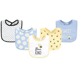 Hudson Baby Unisex Baby Cotton Bibs, Bee Kind, One Size
