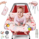 PILLANI Shopping Cart Cover for Baby, High Chair Cover for Restaurant Seat - Grocery Cart Cover for Baby Girl and Boy, Comfortable Cotton Buggy Covers for Babies - Padded Toddler Shopping Cart Cover