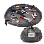 Lay-n-Go Cosmo Drawstring Cosmetic & Makeup Bag Organizer - Portable Drawstring Makeup Bag w/Zipper Pocket & More - Durable, Machine Washable Toiletry Bag for Travel (20, Grit Grace Gratitude)