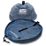 Lay-n-Go Cosmo Drawstring Cosmetic & Makeup Bag Organizer - Portable Drawstring Makeup Bag w/Zipper Pocket, Makeup Loops & More - Durable, Machine Washable Toiletry Bag (20, Comfort/Blue)