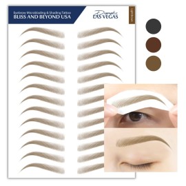Bliss and Beyond USA | Microblading & Shading Tattoo | A combination of hair stoke and powdered brows | Non-toxic | Vegan friendly (Dramatic Las Vegas, Light Brown)