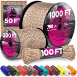 TECEUM Paracord Type IV 750 lb Desert Camo - 50 ft - 4mm - Nylon Strong Tactical MIL-SPEC Parachute Cord - Survival Rope Emergency para Cord 11 Strands Core EDC Camping Hiking Military Gear 280a