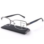 Missfive Men Premium Multifocus Reading Glasses Blue Light Blocking, Progressive Metal Frame With No Broken Spring Hinge Eyewear,Workspace For Near Range 1.25x