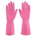 IUCGE Rubber cleaning gloves pink 3 Pairs for Household,Reuseable dishwashing gloves for Kitchen.(3,Large)
