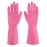 IUCGE Rubber cleaning gloves pink 6 Pairs for Household,Reuseable dishwashing gloves for Kitchen.(6,XL)