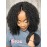 ISEE V Part Human Hair Kinky Curly Minimal/No Leave Out Upgrade U Part Wig for Black Women V Shape Kinky Curly Thin Part Glueless Clip In Half Wig 180% Density Natural Color 14 Inch