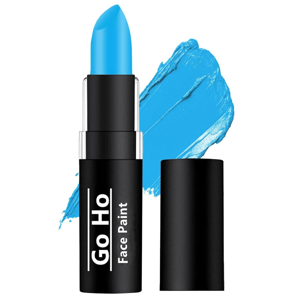 Go Ho Makeup Sky Blue Cream-Blendable Stick - Body Paint Professional SFX Makeup,Safe Facepaint Nose&Lip Smacking for HalloweenSky Blue