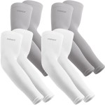 YQXCC 4 Pairs Arm Sleeves for Men Women | UPF 50 Cooling UV Sun Protection | Sports Compression Sleeves