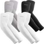 YQXCC 4 Pairs Arm Sleeves for Men Women | UPF 50 Cooling UV Sun Protection | Sports Compression Sleeves