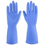 IUCGE Rubber cleaning gloves blue 6 Pairs for Household,Reuseable dishwashing gloves for Kitchen.(6,Large)
