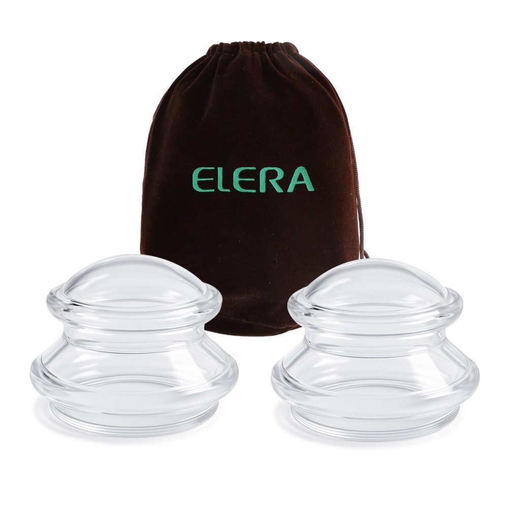 ELERA Silicone Cupping Therapy L Size Sets, Professionally Chinese Massage Cups Tools, Silicone Cup for Joint Pain Relief, Massage Body (L*2 Cups)