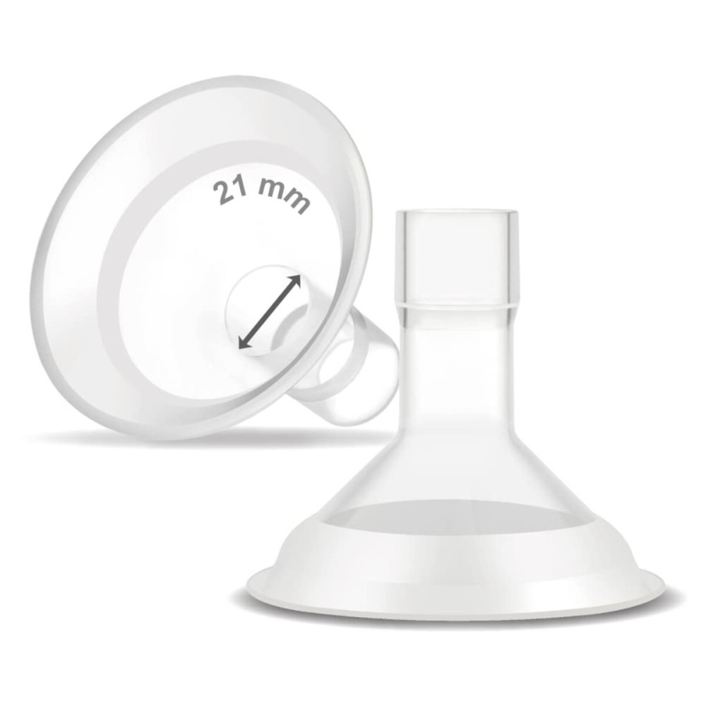 Maymom MyFit Comfy Series 21 mm Two-Piece Design Breastshield Compatible with Medela Breast Pump Parts; Replace Medela Shields; Fit MaxFlow Flex Connector; 2pc