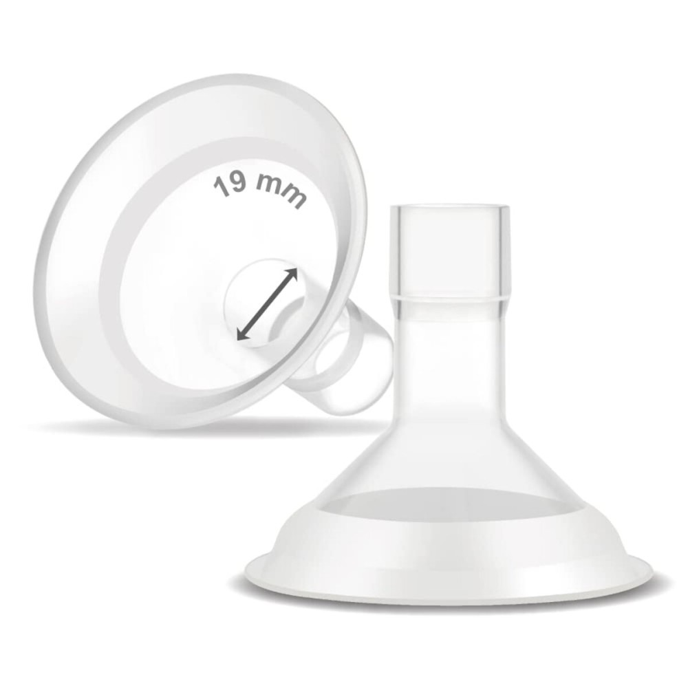 Maymom MyFit Comfy Series 19 mm Two-Piece Design Breastshield Compatible with Medela Breast Pump Parts; Replace Medela Shields; Fit MaxFlow Flex Connector; 2pc