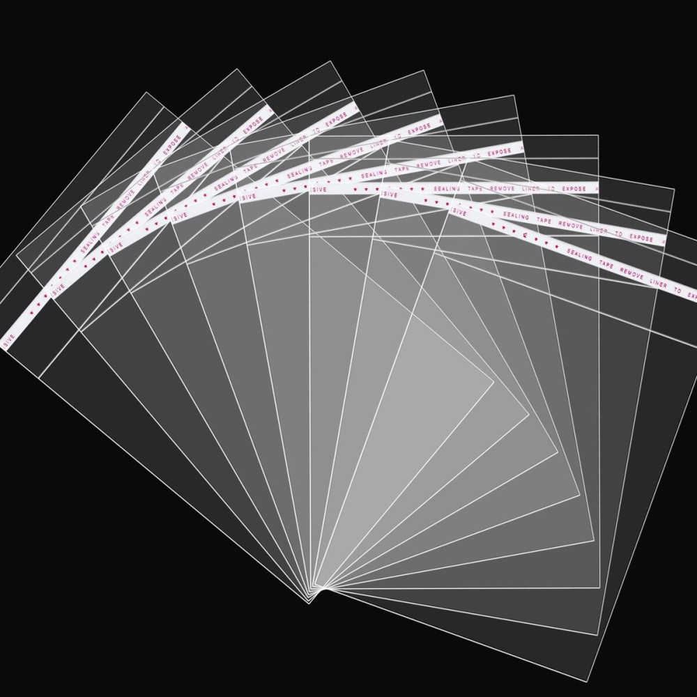 120Pcs Clear Self Sealing Cellophane Bags 6x10 Inches 1.4 Mils Clear Plastic Poly Bags Reusable Self Adhesive Cello Bag OPP Bag for Photos, Jewelry, Gifts, Cards & Envelopes