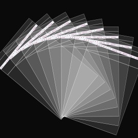120Pcs Clear Self Sealing Cellophane Bags 6x10 Inches 1.4 Mils Clear Plastic Poly Bags Reusable Self Adhesive Cello Bag OPP Bag for Photos, Jewelry, Gifts, Cards & Envelopes