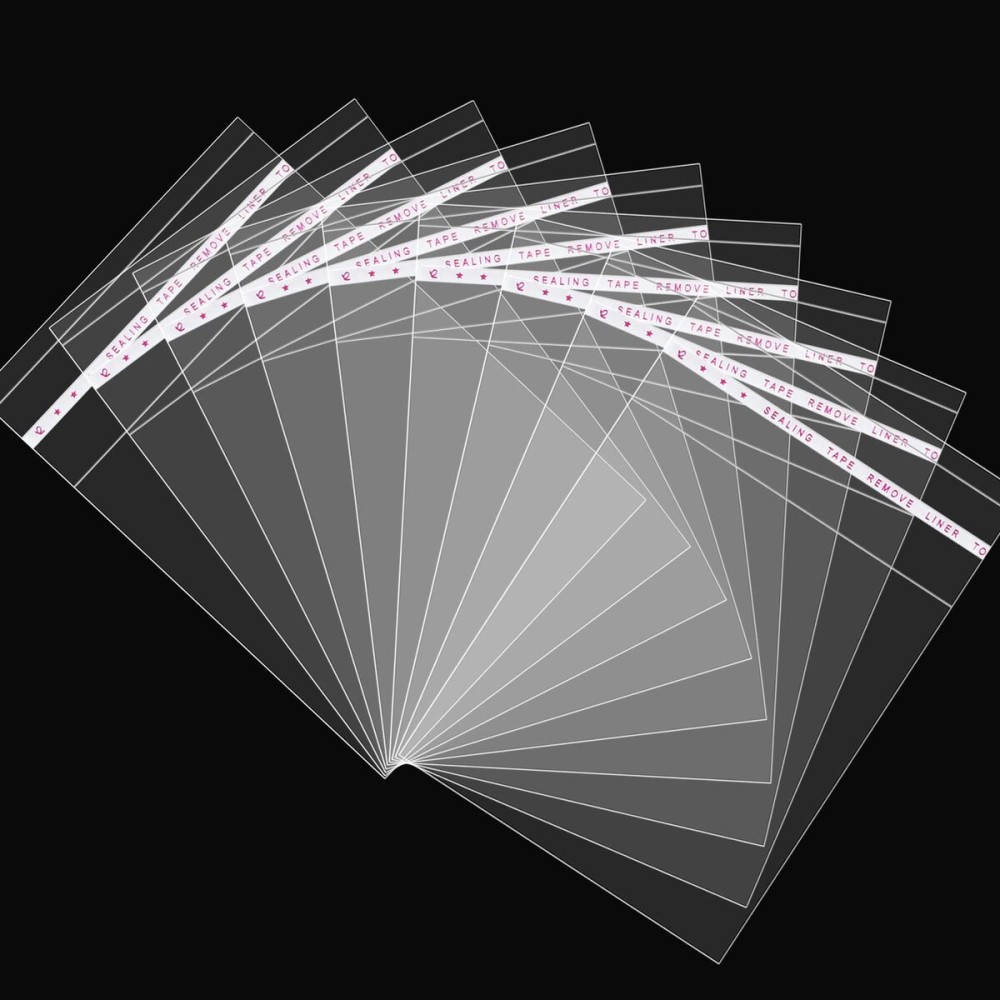 QINGZHE 240Pcs Clear Self Sealing Cellophane Bag 4x6 Inches 1.4 Mils Clear Plastic Bags Reusable Self Adhesive Cello OPP Bag for Candy, Bakery Cookie Bags, Treat, Jewelry, Cards