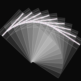 QINGZHE 240Pcs Clear Self Sealing Cellophane Bag 4x6 Inches 1.4 Mils Clear Plastic Bags Reusable Self Adhesive Cello OPP Bag for Candy, Bakery Cookie Bags, Treat, Jewelry, Cards