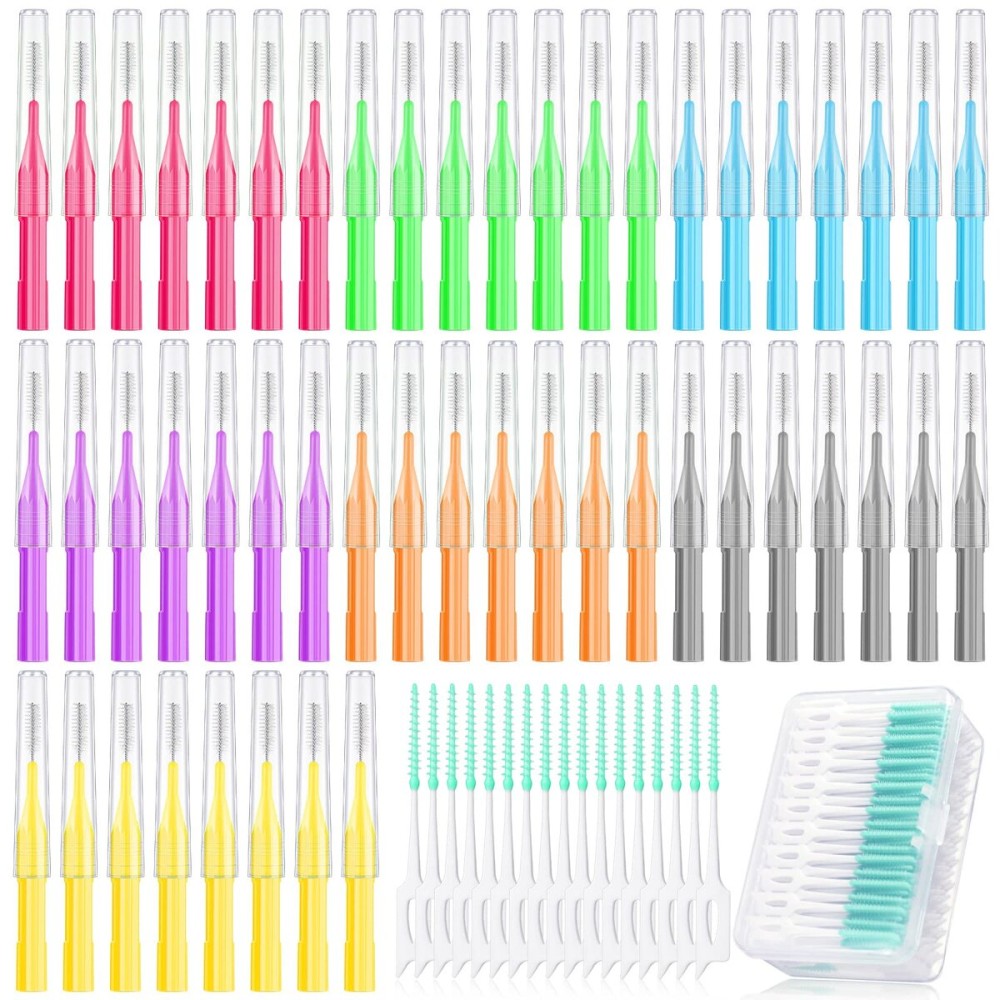 Zopeal 250 Pieces Braces Flossers Interdental Brush for Cleaner Tooth Toothpick Dental Teeth Flossing Picks Head Oral Dental Hygiene Cleaning Tool Soft Cleaners(Cute Color)