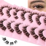 Cluster Lashes 56 Wisps DIY Lashes Natural Look Cat Eye Clear Band Mink Lashes Pack 8-14mm Wispy 3D False Eyelashes by ALICE