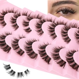Cluster Lashes 56 Wisps DIY Lashes Natural Look Cat Eye Clear Band Mink Lashes Pack 8-14mm Wispy 3D False Eyelashes by ALICE