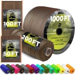 TECEUM Paracord Type III 550 Copper Brown - 100 ft - 4mm - Tactical Rope MIL-SPEC - Outdoor para Cord -Camping Hiking Fishing Gear and Equipment - EDC Parachute Cord - Strong Survival Rope 015 n1