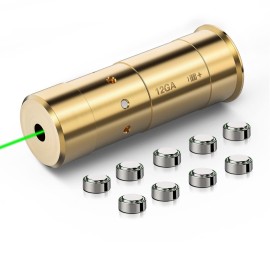 MidTen Laser Bore Sight 12 Gauge Green Bore Sight Laser Boresighter with 3 Sets of Batteries