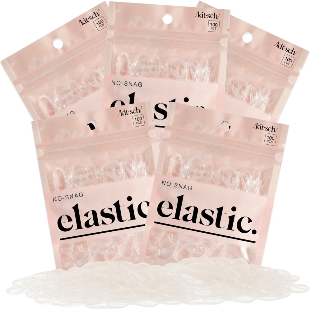 Kitsch Hair Ties No Damage for Kids, Teens and Women - Rubber Bands for Hair Styling | No Snag Hair Elastics | Daily Hair Accessories | Ideal Gifts for Women - 500pcs (Clear)