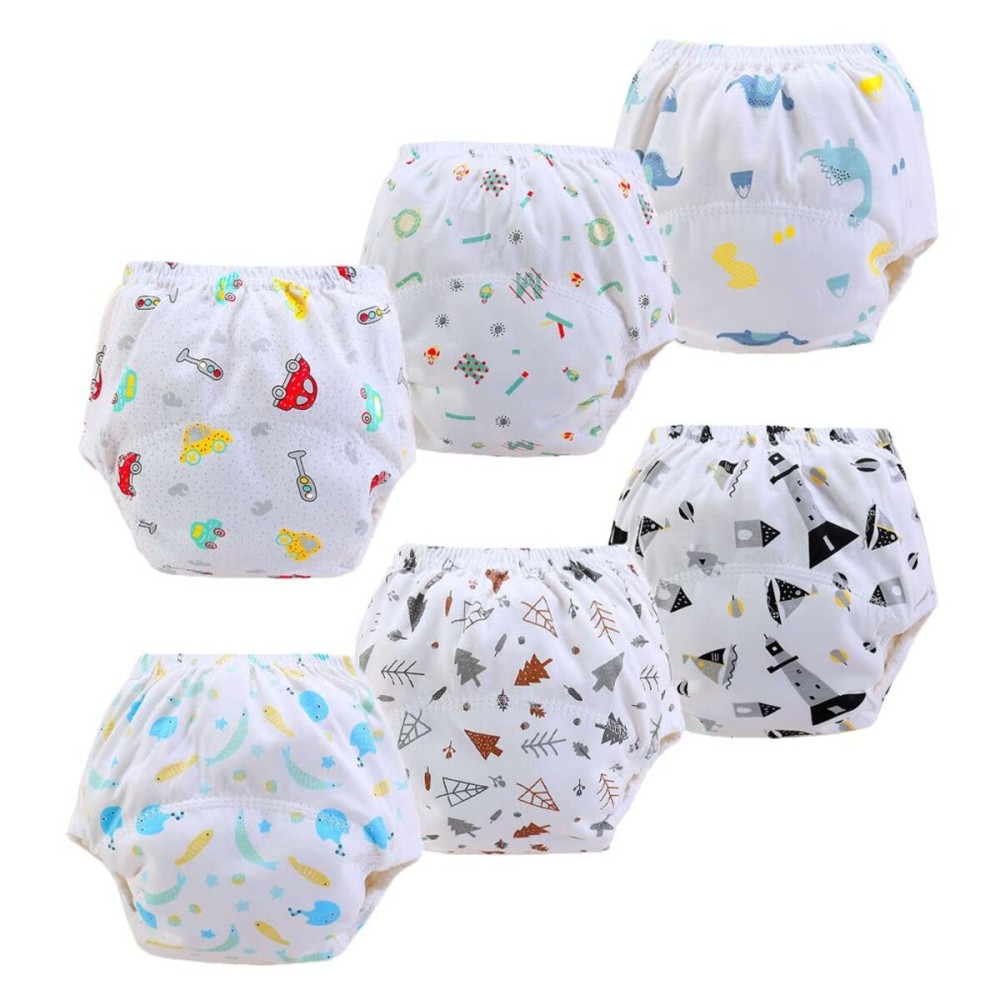 FedMois Baby Potty Training Pants Boys Girls Training Underwear Reusable (6 Pack), Dinosaurs, 2-3 Years