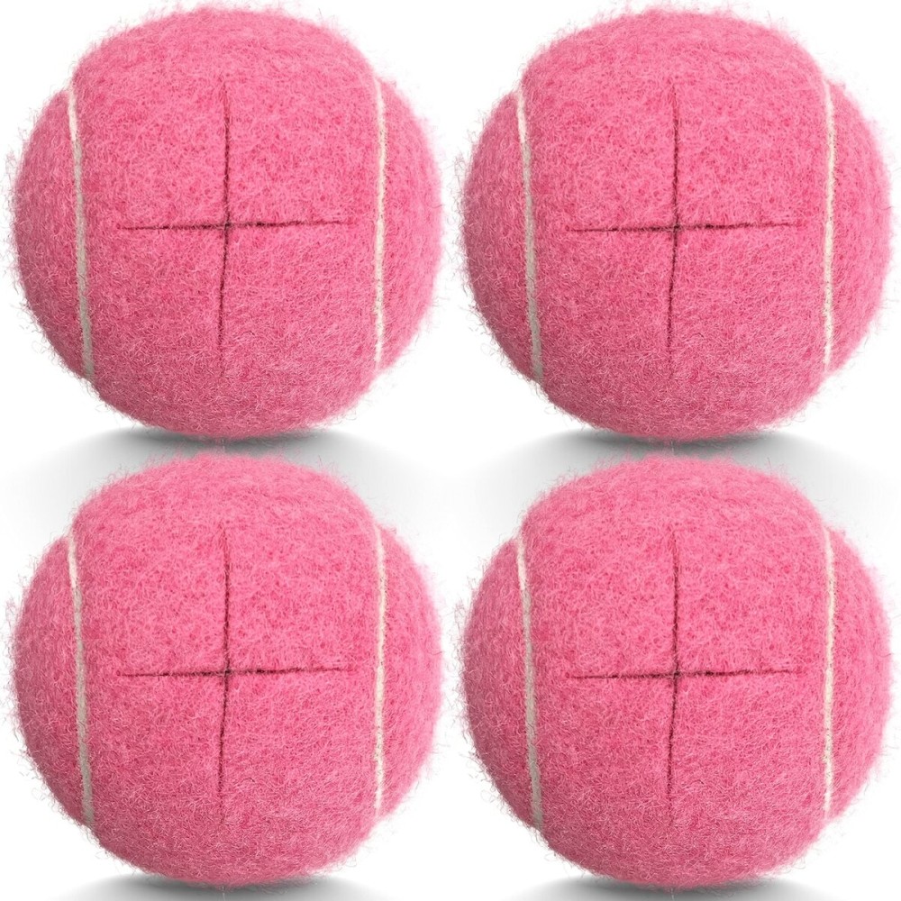 HPWFHPLF Precut Tennis Balls for Walkers, 4 PCS Heavy Duty Long Lasting Glide Balls - Precut for Easy Installation, Universal Felt Pads for Walker Legs & Furniture, Floor Protectors (Pink)